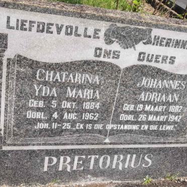 PRETORIUS Johannes Adriaan 1882-1942 &amp; Chatarina Yda Maria 1884-1962