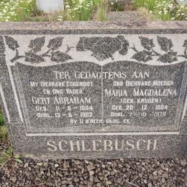 SCHLEBUSCH Gert Abraham 1884-1962 &amp; Maria Magdalena KRUGER 1894-1978