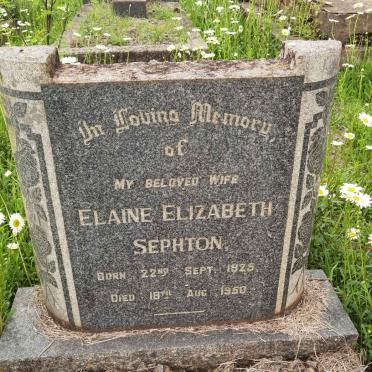 SEPHTON Elaine Elizabeth 1925-1950