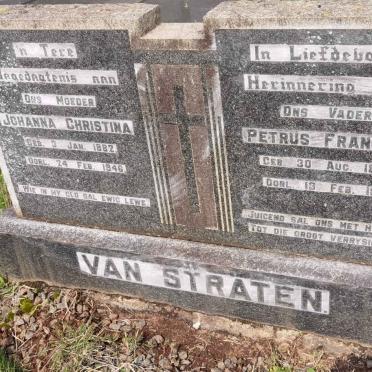 STRATEN Petrus Francois, van 1868-1941 &amp; Johanna Christina 1882-1946