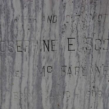 SCOTT Josephine E. nee McFARLANE 1909-1940