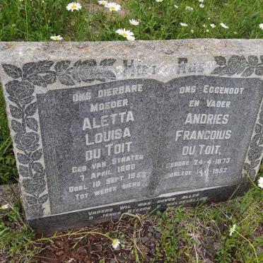 TOIT Andries Francoius, du 1873-1952 &amp; Aletta Louisa VAN STRATEN 1880-1956