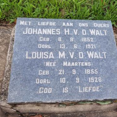 WALT Johannes H., van der 1852-1921 &amp; Louisa M. MAARTENS 1855-1926