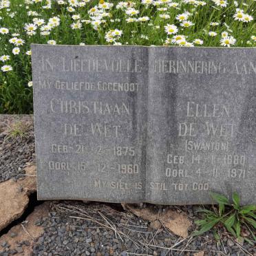 WET Christiaan, de 1875-1960 &amp; Ellen SWANTON 1880-1971