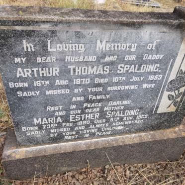 SPALDING Arthur Thomas 1870-1953 &amp; Maria Esther 1880-1962