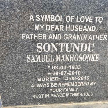 SONTHUNDU Samuel Makhosonke 1933-2010