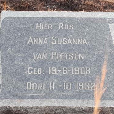 PLETSEN Anna Susanna, van 1908-1932