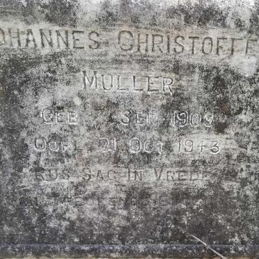 MULLER Johannes Christoffel 1909-1943
