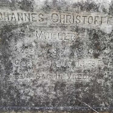 MULLER Johannes Christoffel 1909-1943