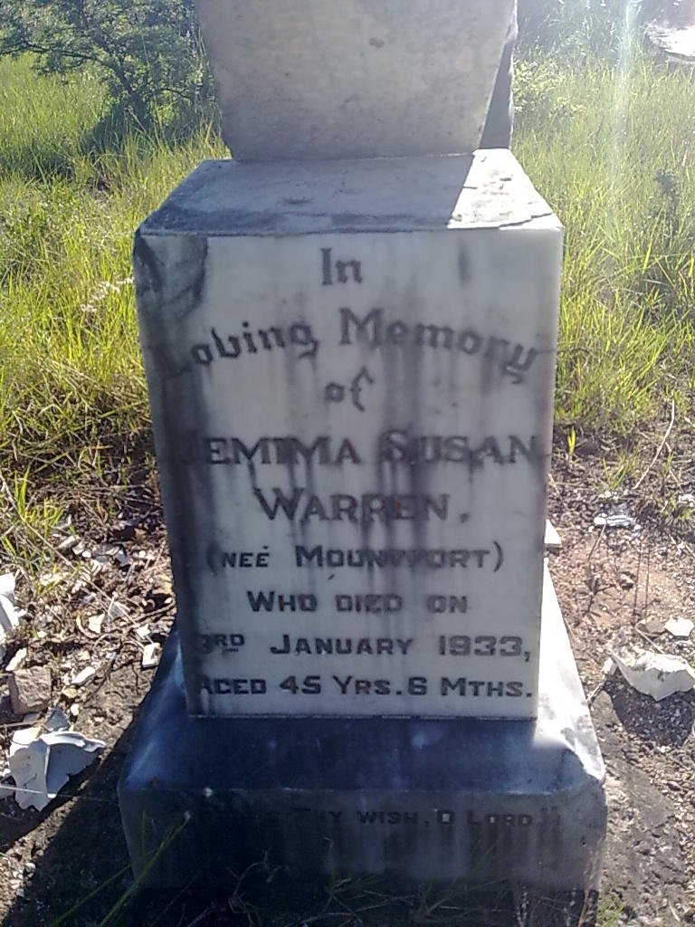 WARREN Jemima Susan nee MOUNTFORT -1933