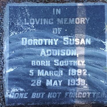ADDISON Dorothy Susan nee SOUTHEY 1882-1939