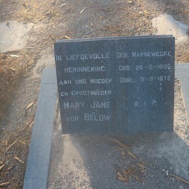 BELOW Mary Jane, von nee MARNEWECKE 1896-1972