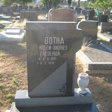BOTHA Willem Andries Frederick 1893-1978