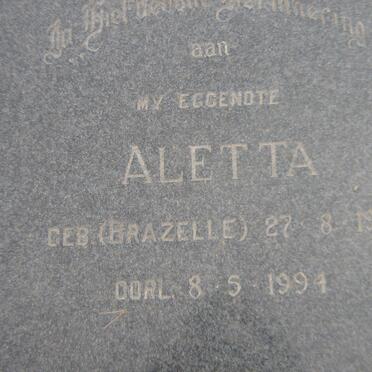 BLERK Petrus Jacobus, van 1934-2009 &amp; Aletta BRAZELLE 1939-1994