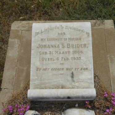 BRIDER Johanna S. 1864-1935