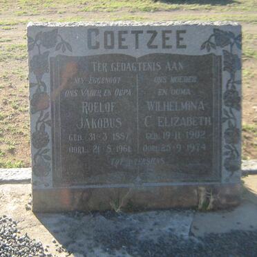 COETZEE Roelof Jakobus 1887-1961 &amp; Wilhelmina C. Elizabeth 1902-1974