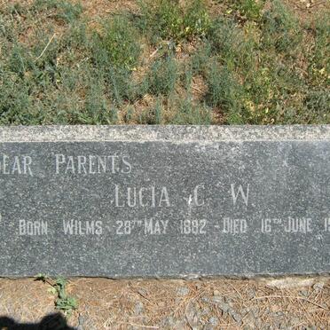 COUTTS Lucia C.W. nee WILMS 1882-1965