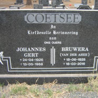 COETSEE Johannes Gert 1926-1988 &amp; Bruwera VAN DER AHEE 1925-2016