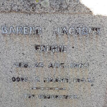 FOURIE Barend Jacobus 1905-1943