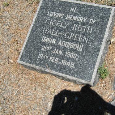 GREEN Cicely Ruth, HALL nee ADDISON 1909-1945