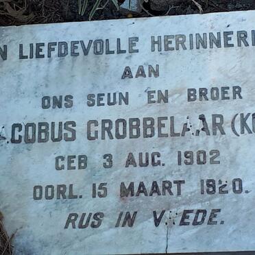 GROBBELAAR Jacobus 1902-1920