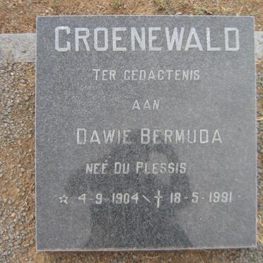 GROENEWALD Dawie Bermuda nee DU PLESSIS 1904-1991