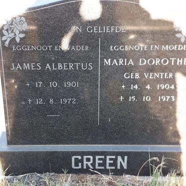 GREEN James Albertus 1901-1972 &amp; Maria Dorothea VENTER 1904-1973