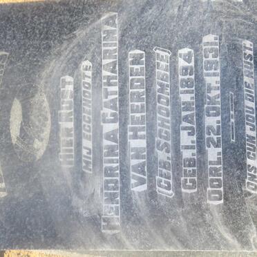 HEERDEN Hendrina Catharina, van nee SCHOOMBEE 1894-1931