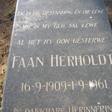 HERHOLDT Faan 1909-1961