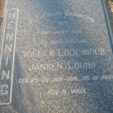 HENNING Willem Lodewicus Jansen 1921-2000