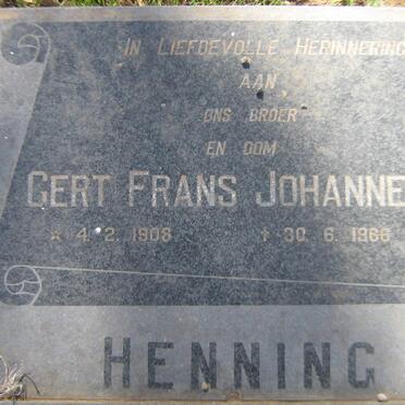 HENNING Gert Frans Johannes 1908-1966