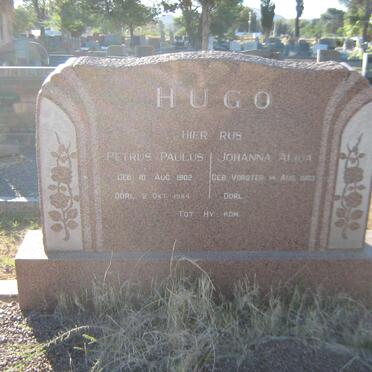 HUGO Petrus Paulus 1902-1984 &amp; Johanna Alida VORSTER 1903-