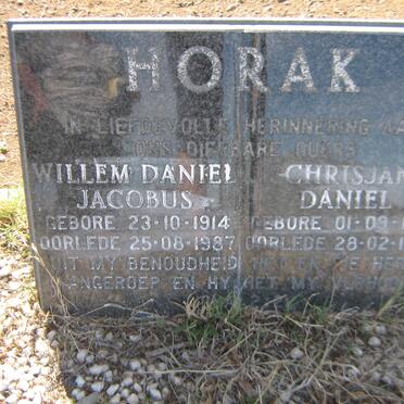 HORAK Willem Daniel Jacobus 1914-1987 &amp; Chrisjan Daniel 1919-1987