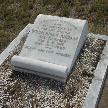 JORDAAN Wilhelmina N. nee DU PREEZ 1916-1940