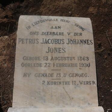 JONES Petrus Jacobus Johannes 1863-1930