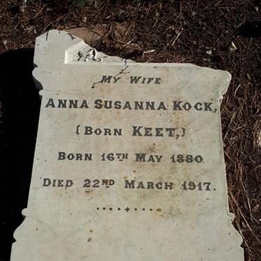 KOCK Anna Susanna nee KEET 1880-1917