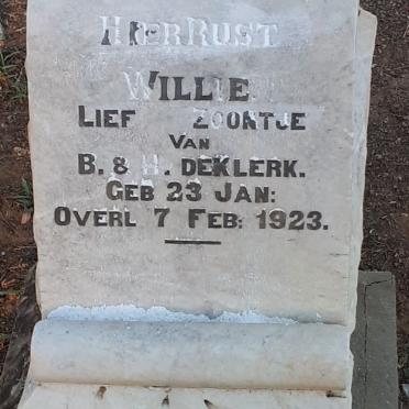 KLERK Willie, de 1923-1923
