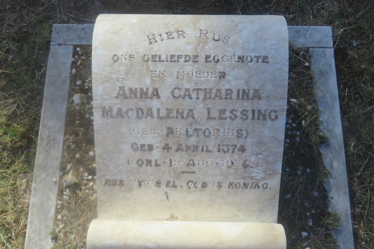 LESSING Anna Catharina Magdalena nee PRETORIUS 1874-1936