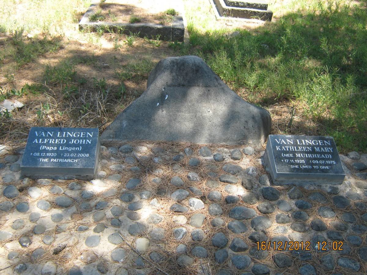 LINGEN Alfred Johan, van 1920-2008 &amp; Kathleen Mary MUIRHEAD 1925-1975