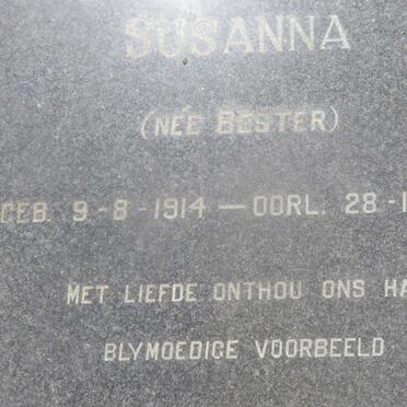MEYBURGH Dorathea Johanna Susanna nee BESTER 1914-1995