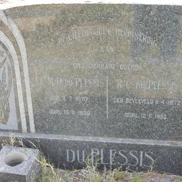 PLESSIS J.C.M.D., du 1870-1939 &amp; R.C. BEYLEVELD 1872-1953