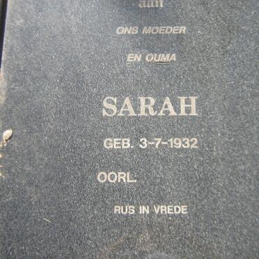 PRETORIUS Leon Pieter 1936-2002 &amp; Sarah 1932-