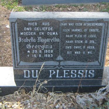 PLESSIS Isabella Magaretha Georgina, du 1908-1983