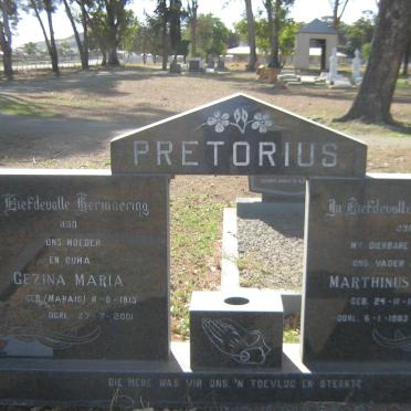 PRETORIUS Marthinus Wessel 1910-1983 &amp; Gezina Maria MARAIS 1913-2001