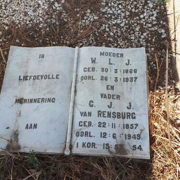 RENSBURG G.J.J., van 1857-1949 &amp; W.L.J. 1866-1937