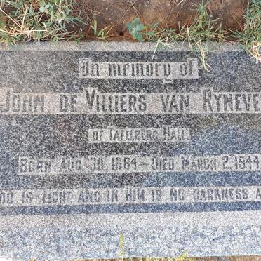 RYNEVELD John de Villiers, van 1884-1944
