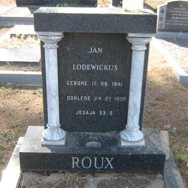 ROUX Jan Lodewickus 1941-1998