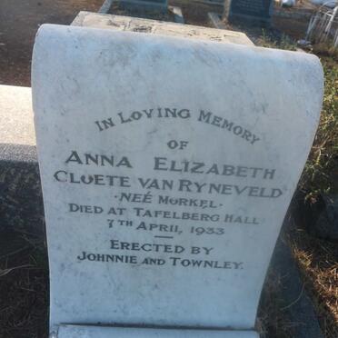 RYNEVELD Anna Elizabeth Cloete, van nee MORKEL -1933
