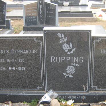 RUPPING Johannes Gerhardus 1920-2003 &amp; Hester Elizabeth ACKERMANN 1925-1994