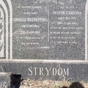 STRYDOM Johannes Willem Petrus 1874-1950 &amp; Hester Carolina 1876-1952